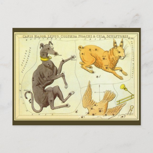 Urania's Mirror, Vintage Astronomy Celestial Map Postcard (Front)