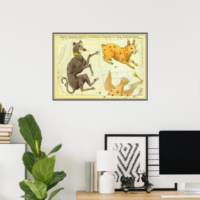 Urania's Mirror, Vintage Astronomy Celestial Map Poster (Home Office)