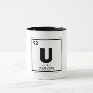 Uranium chemical element symbol chemistry formula mug