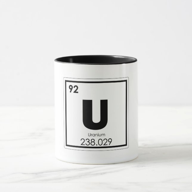 Uranium chemical element symbol chemistry formula mug (Center)