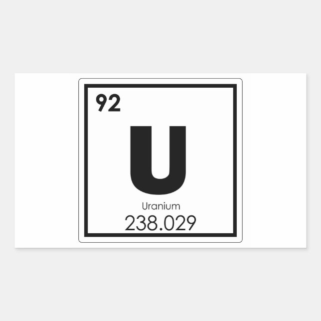 Uranium chemical element symbol chemistry formula sticker (Front)