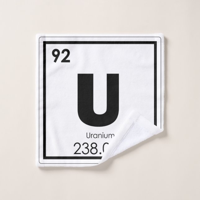 Uranium chemical element symbol chemistry formula wash cloth (Wash Cloth)