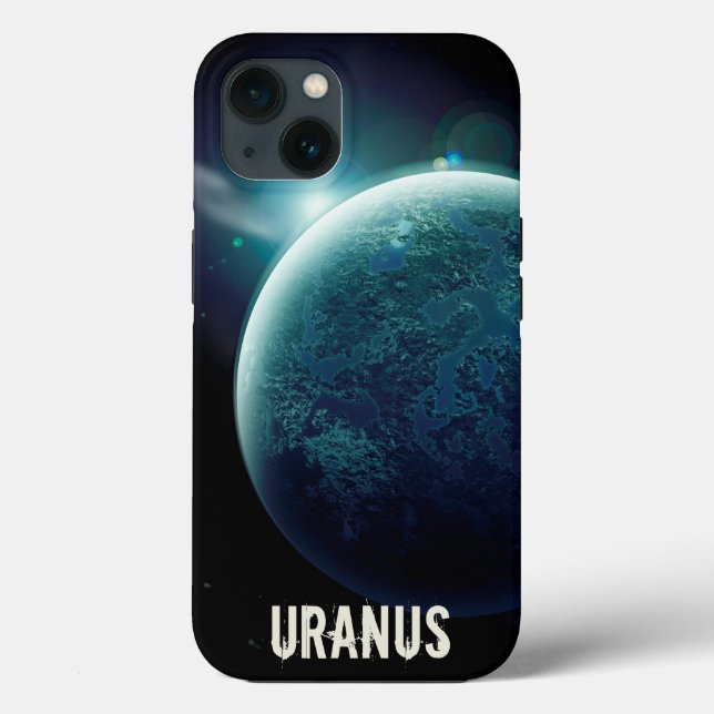 Uranus blue planet 3d universe space illustration Case-Mate iPhone case (Back)