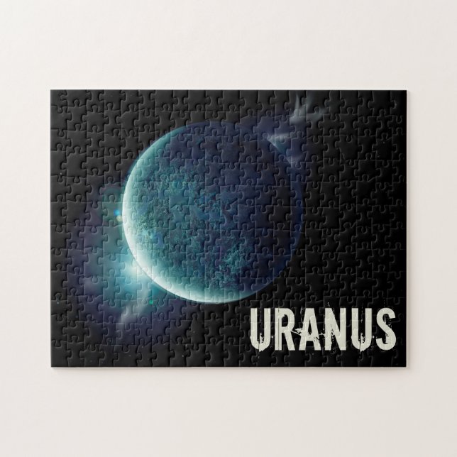 Uranus blue planet 3d universe space illustration jigsaw puzzle (Horizontal)