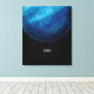 Uranus Planet Artwork – Cosmic Space Illustration Canvas Print