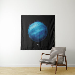 Uranus Planet Artwork – Cosmic Space Illustration Tapestry