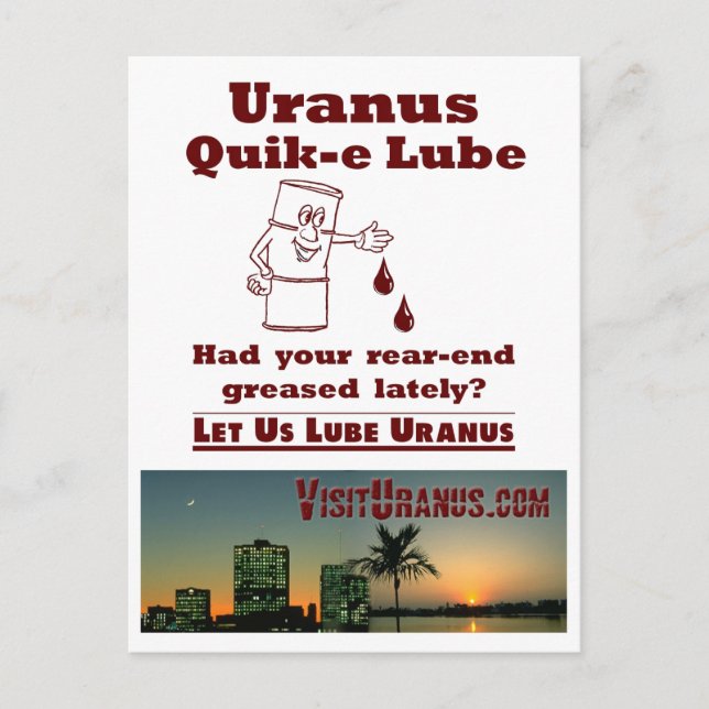 Uranus Quik-e Lube Postcard (Front)