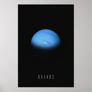 Uranus - The Ice Giant Planet in Deep Space Poster