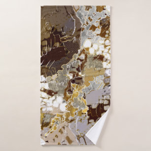 Urbain, moderne, motif abstrait, blanc, or brun