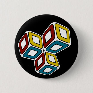 Urban 3-D Cubes 2 Inch Round Button