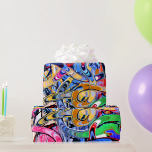 Urban abstract spin art  wrapping paper