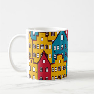 Urban abstract: vintage city pattern coffee mug