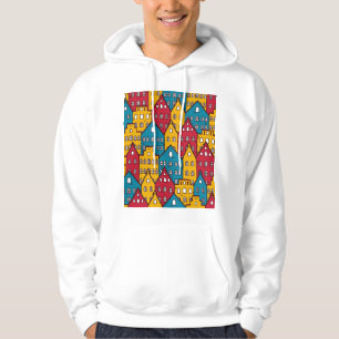 Urban abstract: vintage city pattern hoodie