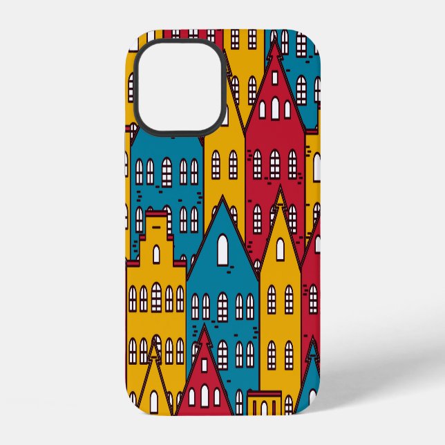 Urban abstract: vintage city pattern iPhone case (Back)