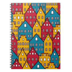 Urban abstract: vintage city pattern notebook