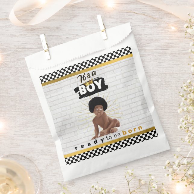 Urban Afro Baby Boy| Retro Hip Hop Baby Shower Favour Bag (Clipped)
