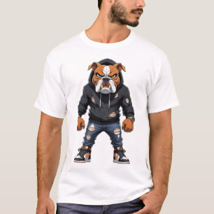 Urban Alpha Bulldog � Street Style Mascot  T-Shirt