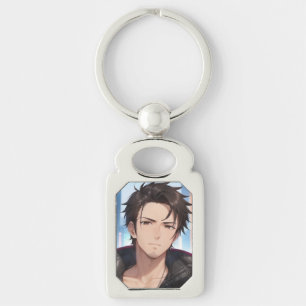 Urban Anime Guy Portrait Keychain