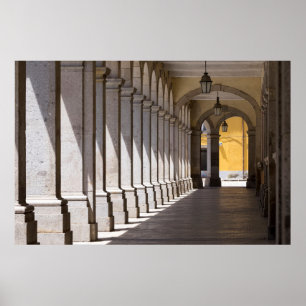 Urban Area Arched Corridor Poster
