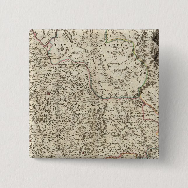 Urban areas of France 3 2 Inch Square Button (Front)