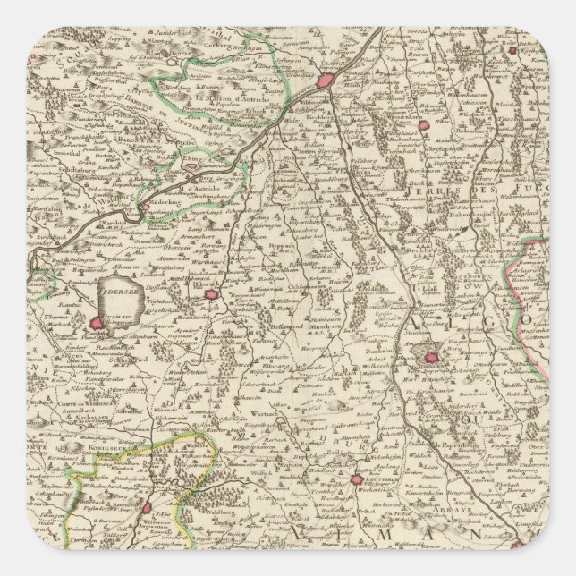 Urban areas of Germany 2 Square Sticker (Front)