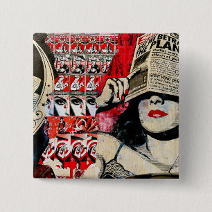 Urban Art 19. 2 Inch Square Button