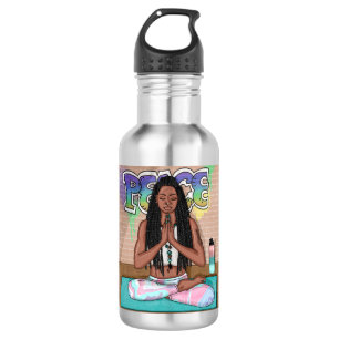 Urban Art Pretty Woman doing Meditation 532 Ml Water Bottle