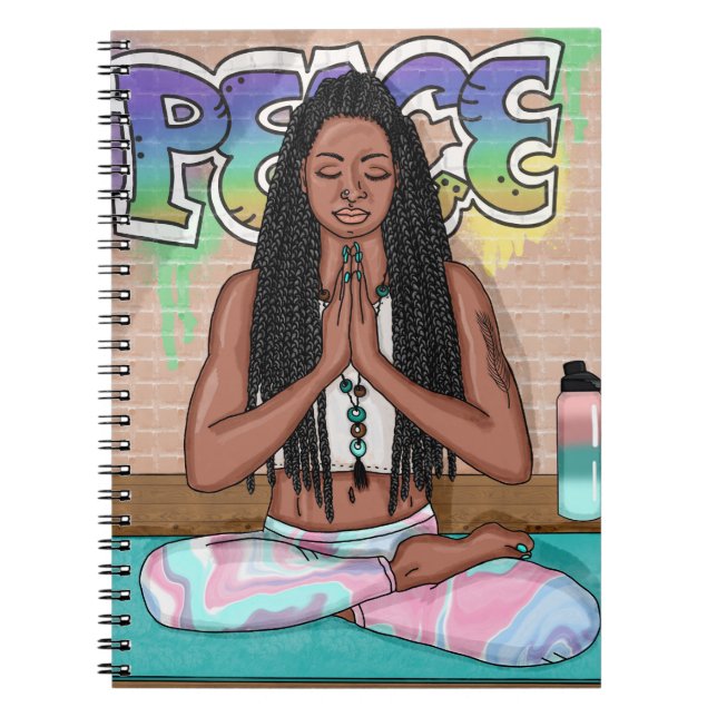 Urban Art | Pretty Woman doing Meditation  Notebook (Front)