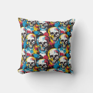 Urban Art Skull Pillow Design, Cojín B53