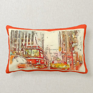 Urban Art, Throw Pillow, Toronto Lumbar Pillow