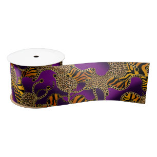 Urban Baroque Gold Chains Animal Print Satin Ribbon