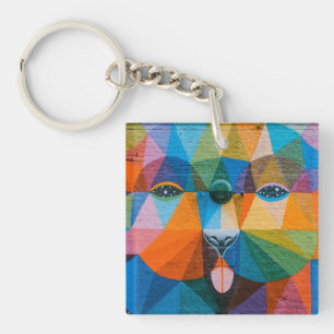 Urban Bear Art Urban Art Mural Bear Mural Design Keychain