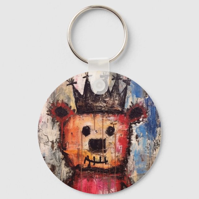 Urban Bear King GRAFFITI Keychain (Front)