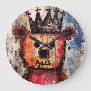 Urban Bear King GRAFFITI Large Clock