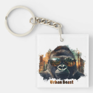 Urban Beast Gorilla with Sunglasses Keychain