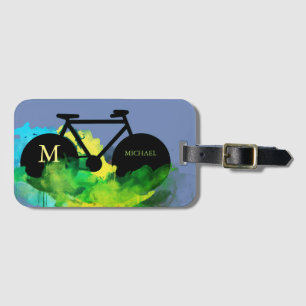 urban bicycle art graphic illustration luggage tag