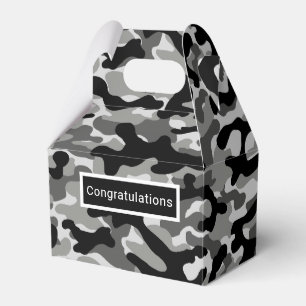 Urban Black Grey Camo Favor Box
