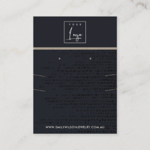 URBAN BLACK KRAFT DOTS NECKLACE EARRING DISPLAY BUSINESS CARD