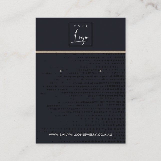 URBAN BLACK KRAFT DOTS STUD EARRING DISPLAY CARD (Front)