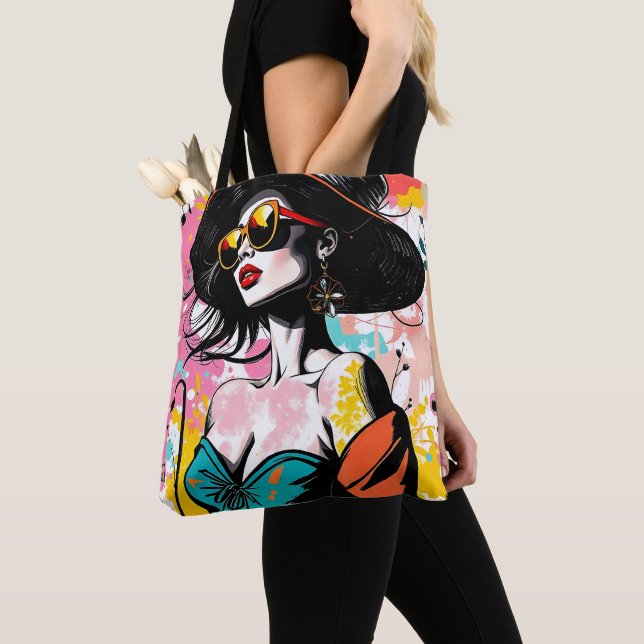 Urban Bloom Silhouette Tote Bag🌸✨ Bag (Close Up)