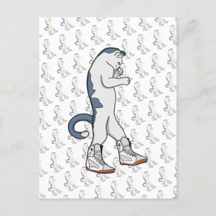 Urban Boxer Cat in Sneaker Walk Fighter Holiday Postcard