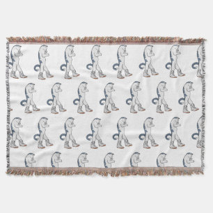 Urban Boxer Cat in Sneaker Walk Fighter Throw Blanket