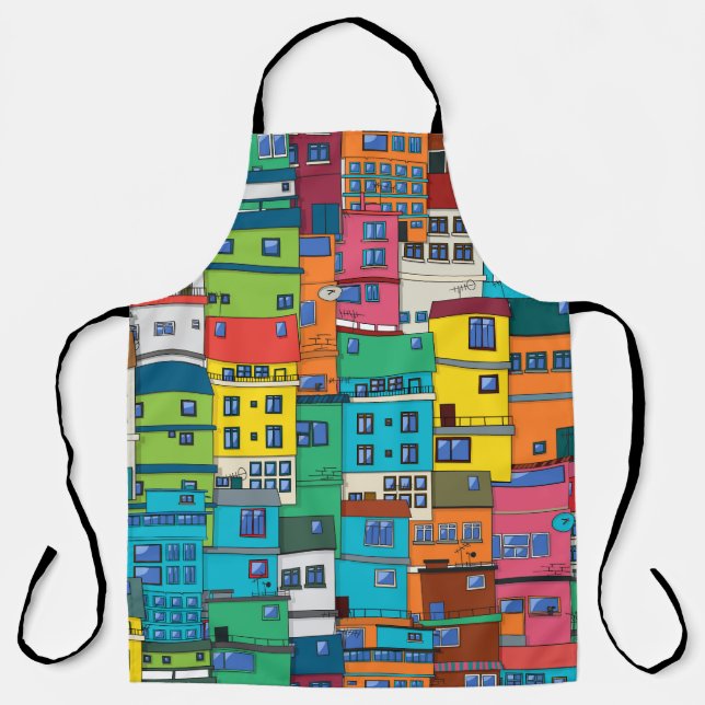 Urban Brazilian favela: colourful background. Apron (Front)