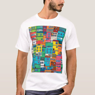 Urban Brazilian favela: colourful background. T-Shirt