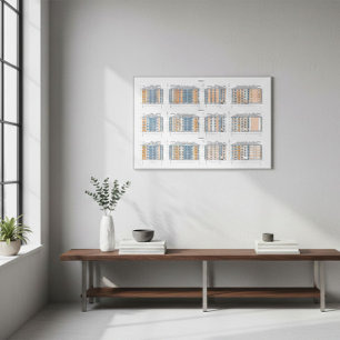 Urban Building Blueprint Wall Art Poster