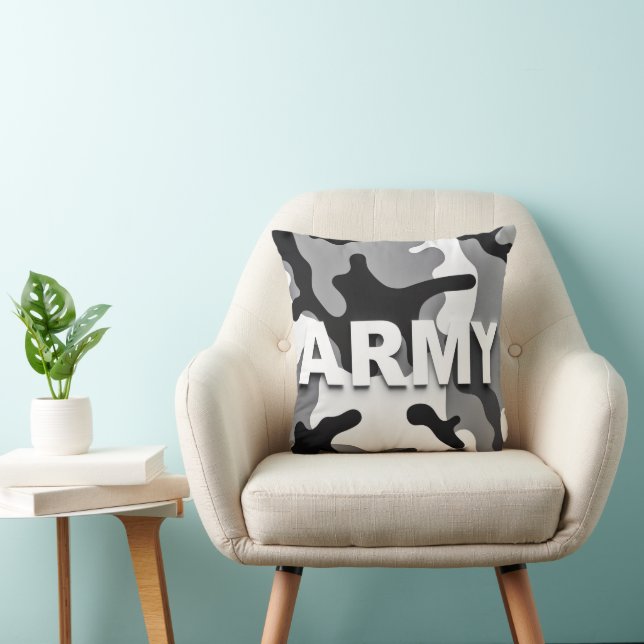 Urban Camo Army Throw Pillow (Chair)
