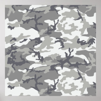 Urban Camoflage Pattern in Greys and White Poster