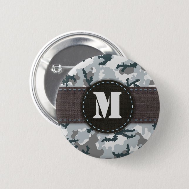 Urban camouflage 2 inch round button (Front & Back)
