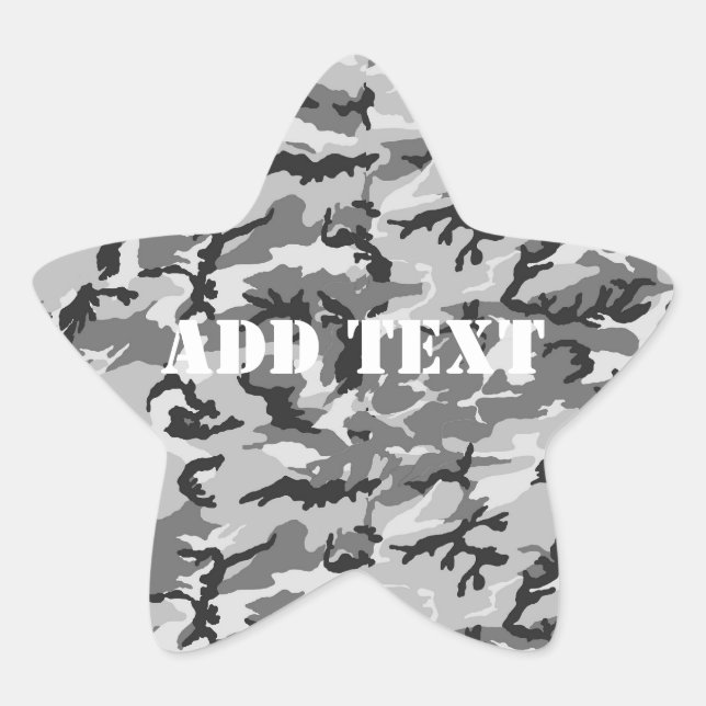 Urban Camouflage - Black & Grey Star Sticker (Front)