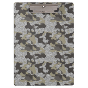 Urban Camouflage Camo Black Silver Army Uniform Clipboard